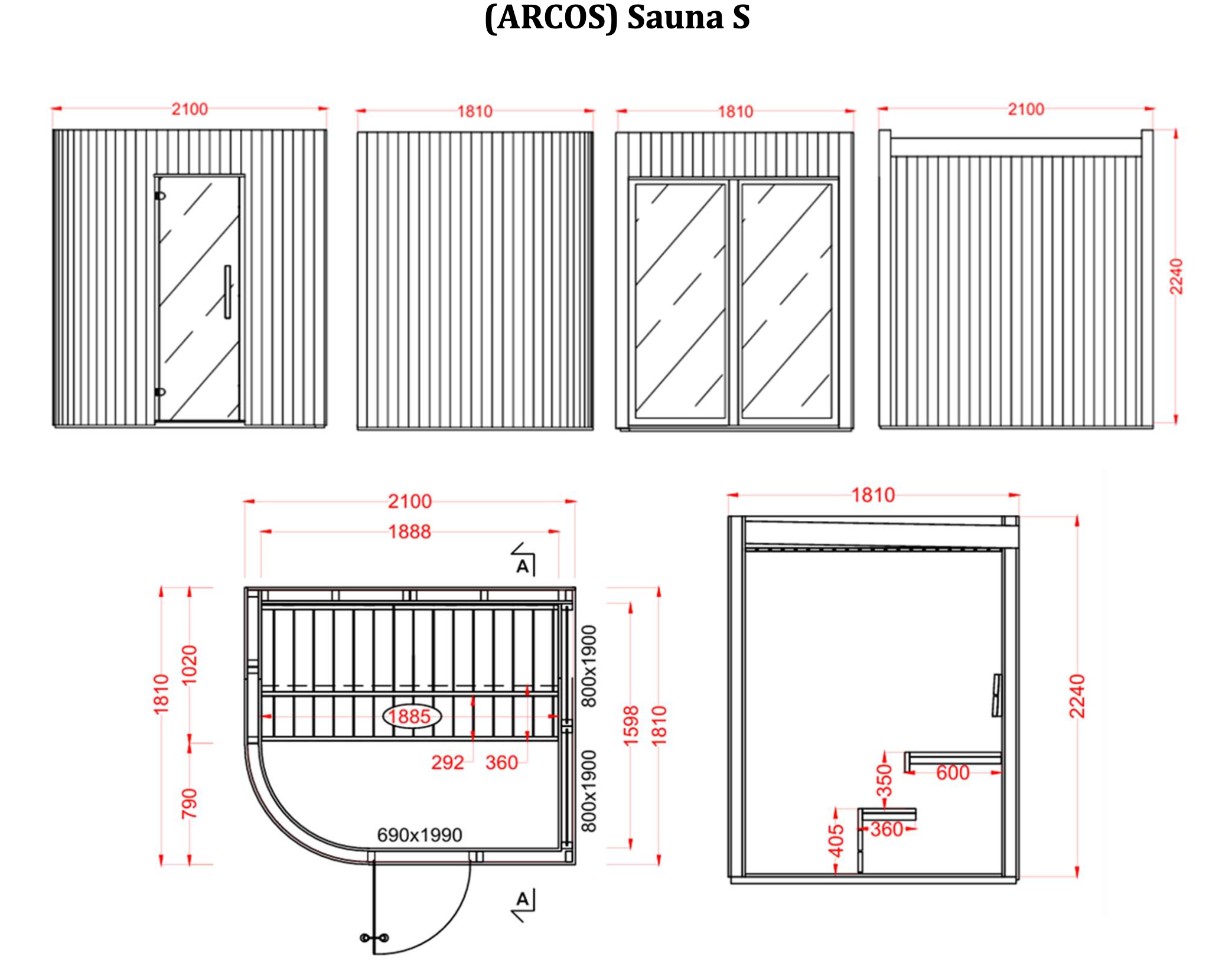 NEW! Arcos S Sauna Natural